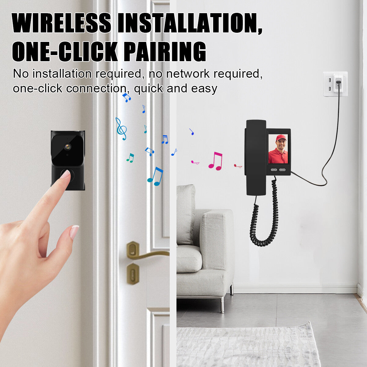 Smart WiFi Video Doorbell with 3.5" Screen & Night Vision - Walpex