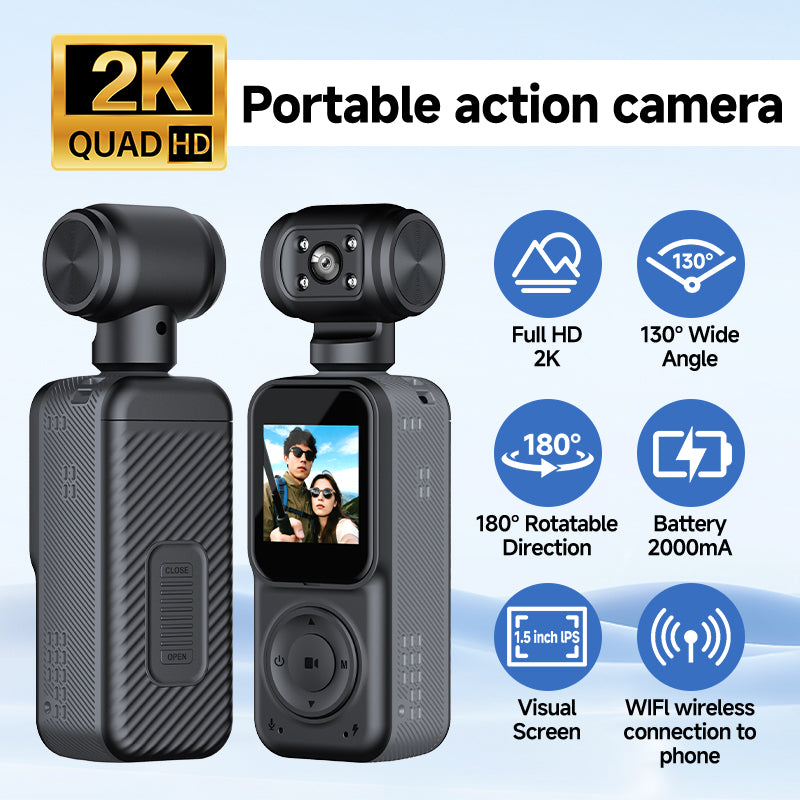 Panoramic Sports Camera Handheld DV Outdoor HD 4K Dual Lens Cycling Recorder Camera - Walpex