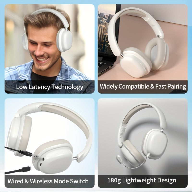 Wireless Gaming Headphones with Microphone – 15H Battery, Memory Foam - Walpex