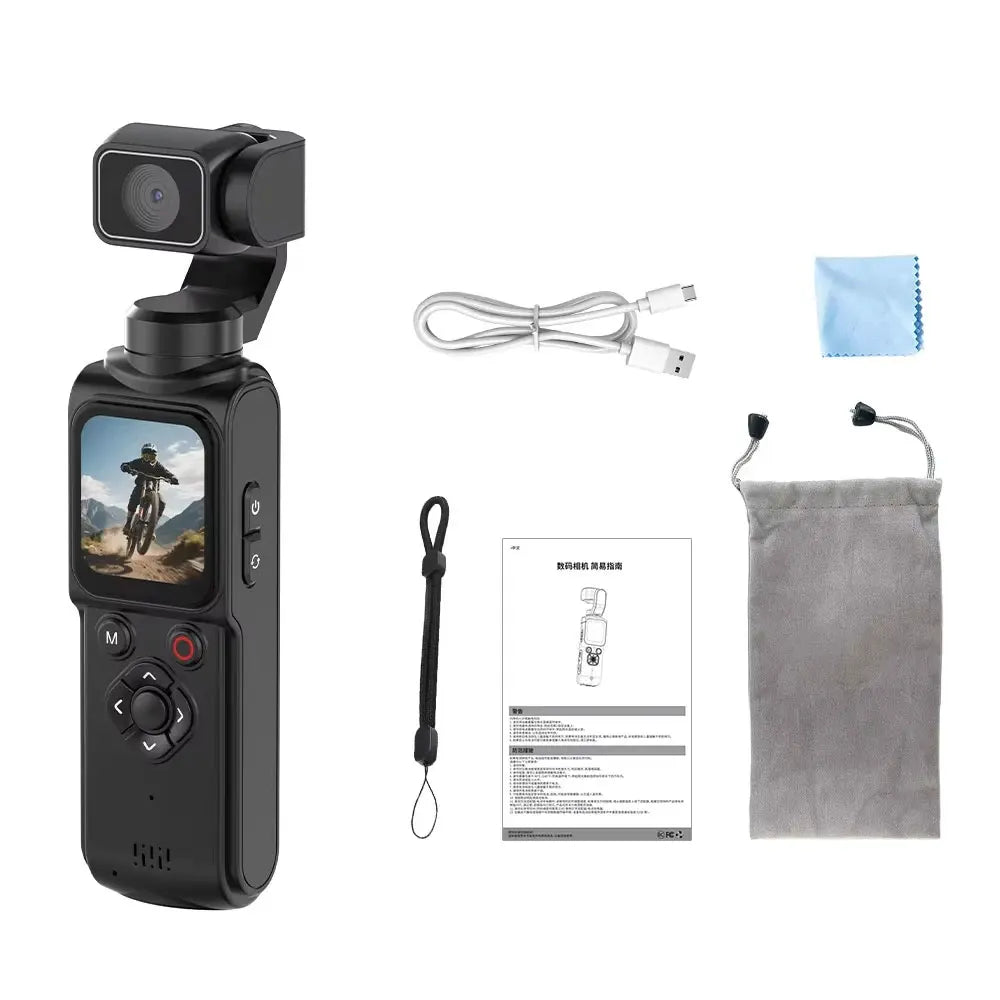 ANSVICAM Caméra Vlog avec stabilisateur cardan 4K – Suivi automatique à 330° WiFi Écran tactile