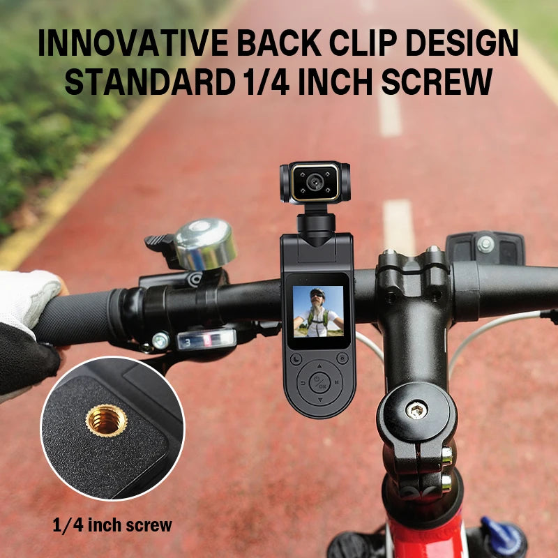 Mini caméra corporelle rotative 4K – Écran LCD de vision nocturne HD