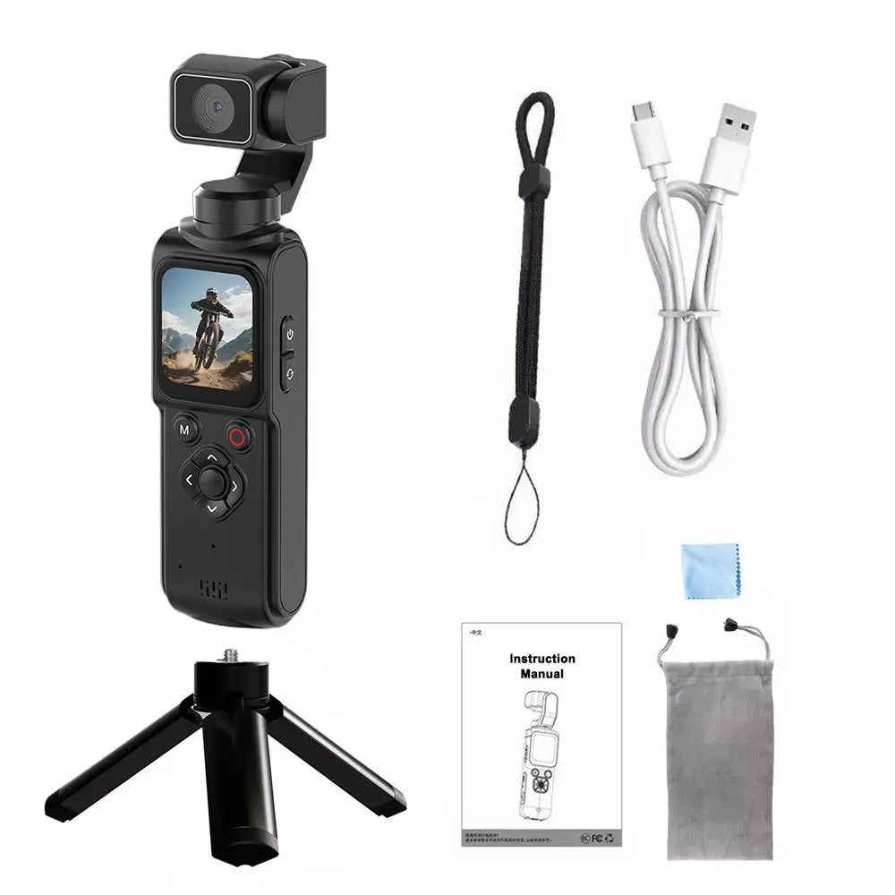 ANSVICAM Caméra Vlog avec stabilisateur cardan 4K – Suivi automatique à 330° WiFi Écran tactile