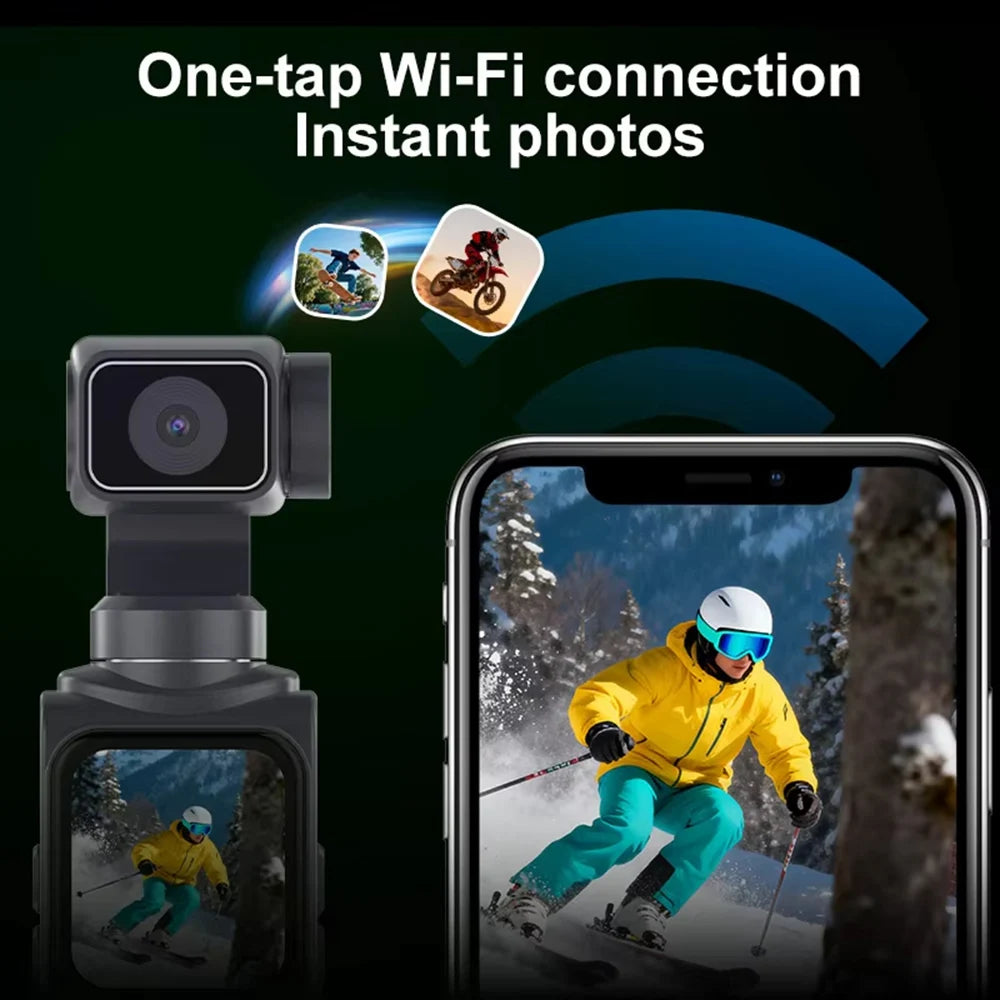 ANSVICAM Caméra Vlog avec stabilisateur cardan 4K – Suivi automatique à 330° WiFi Écran tactile