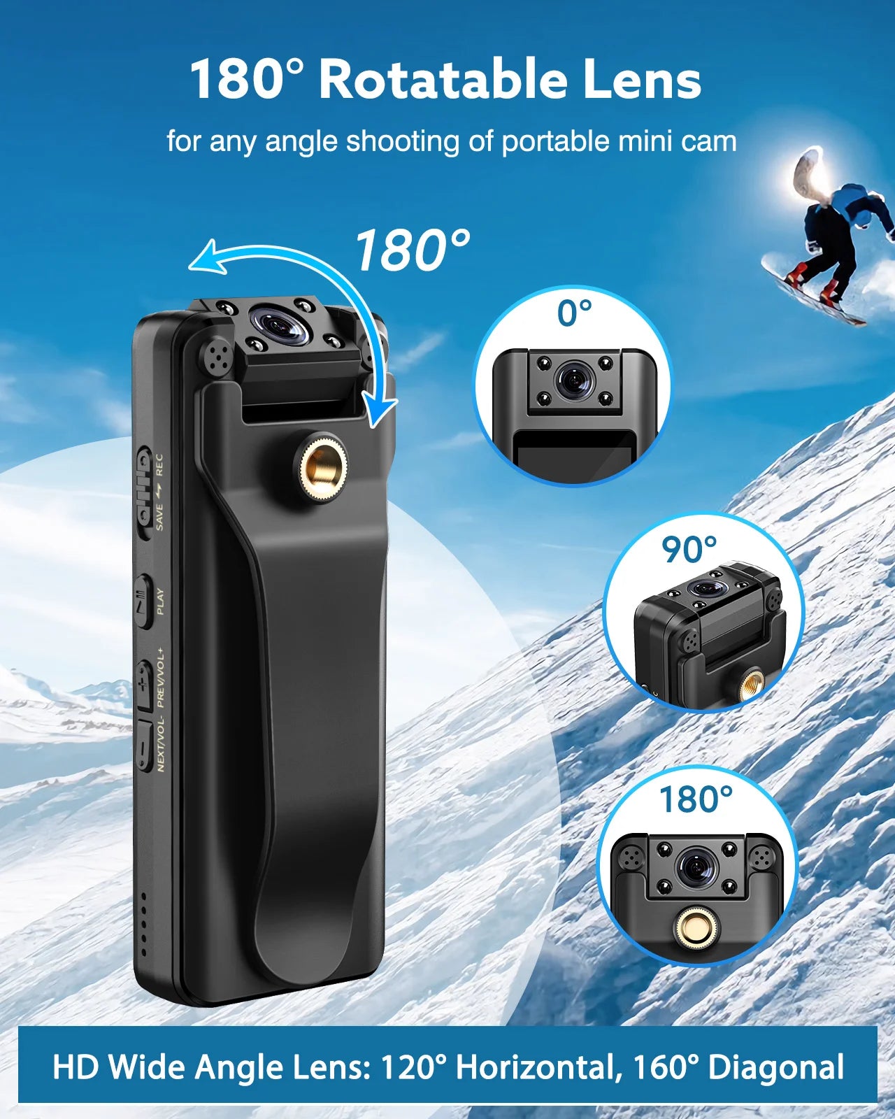 Mini caméra corporelle 1080P – Vision nocturne et clip magnétique