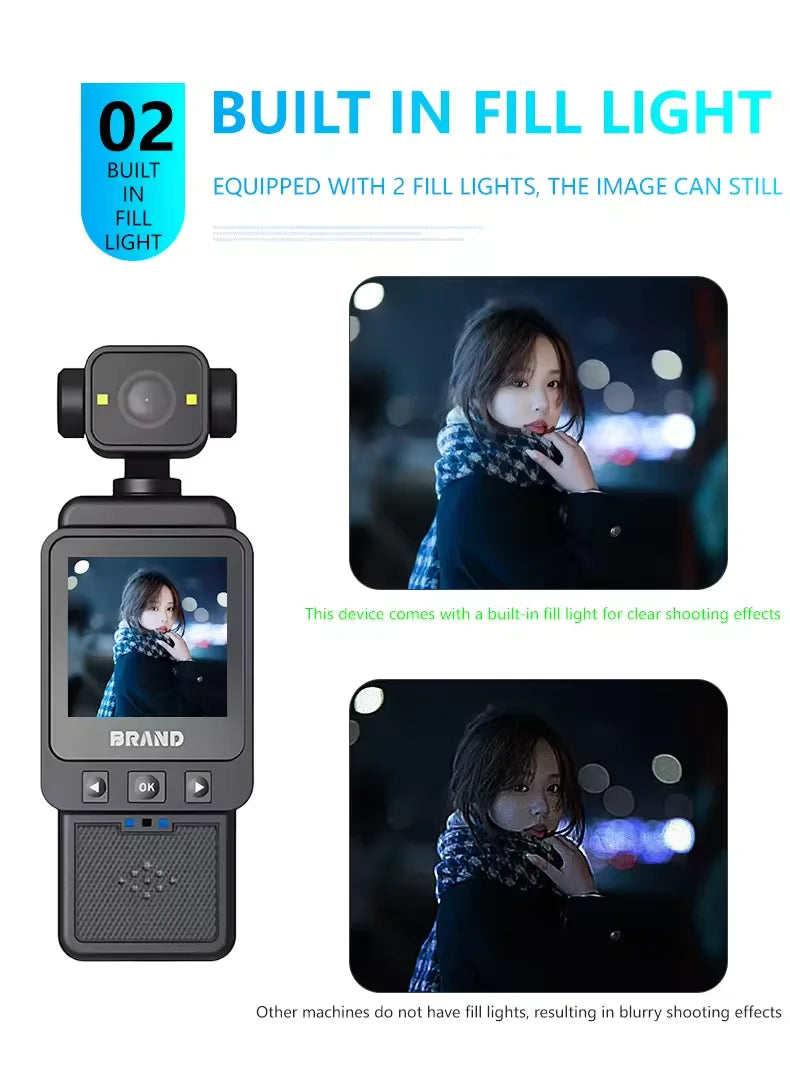 Outdoor Sports Action Camera 1080P – WiFi Fill Light Pocket Camcorder