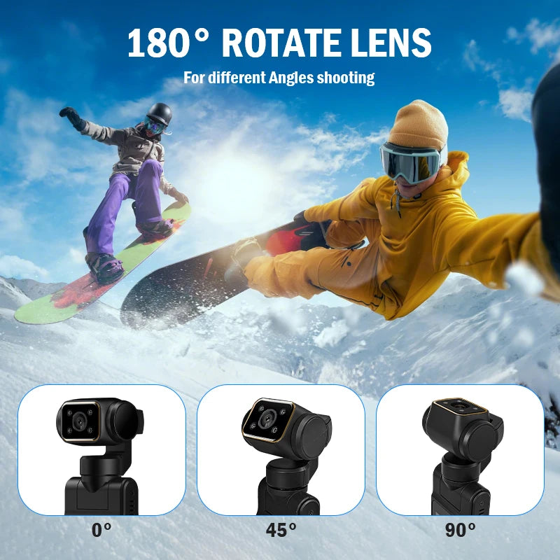4K Rotatable Mini Body Camera – HD Night Vision LCD Screen