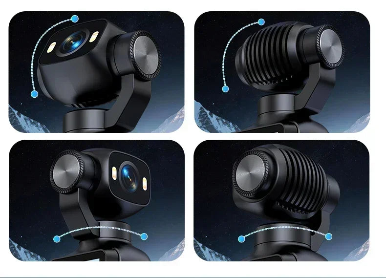 Caméra d'action 4K avec objectif rotatif à 180° – EIS WiFi Écran tactile