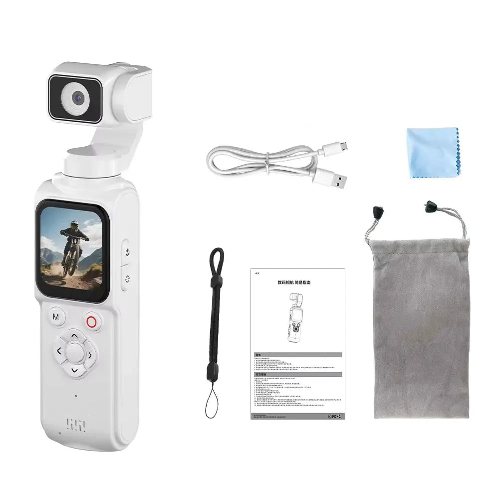 ANSVICAM Caméra Vlog avec stabilisateur cardan 4K – Suivi automatique à 330° WiFi Écran tactile