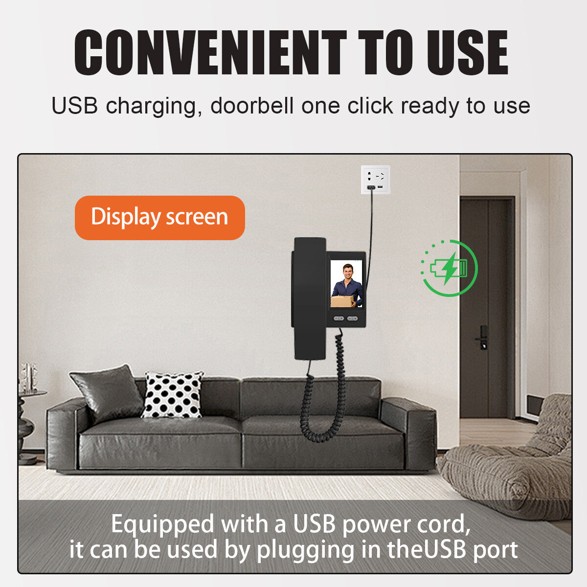 Smart WiFi Video Doorbell with 3.5" Screen & Night Vision - Walpex