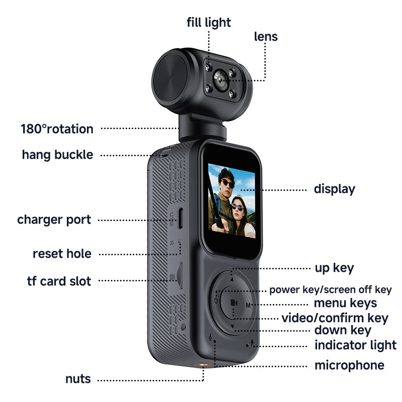 Panoramic Sports Camera Handheld DV Outdoor HD 4K Dual Lens Cycling Recorder Camera - Walpex