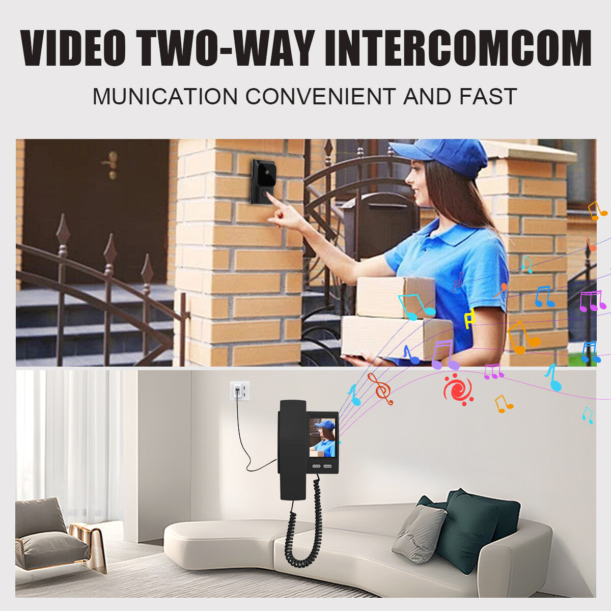 Smart WiFi Video Doorbell with 3.5" Screen & Night Vision - Walpex