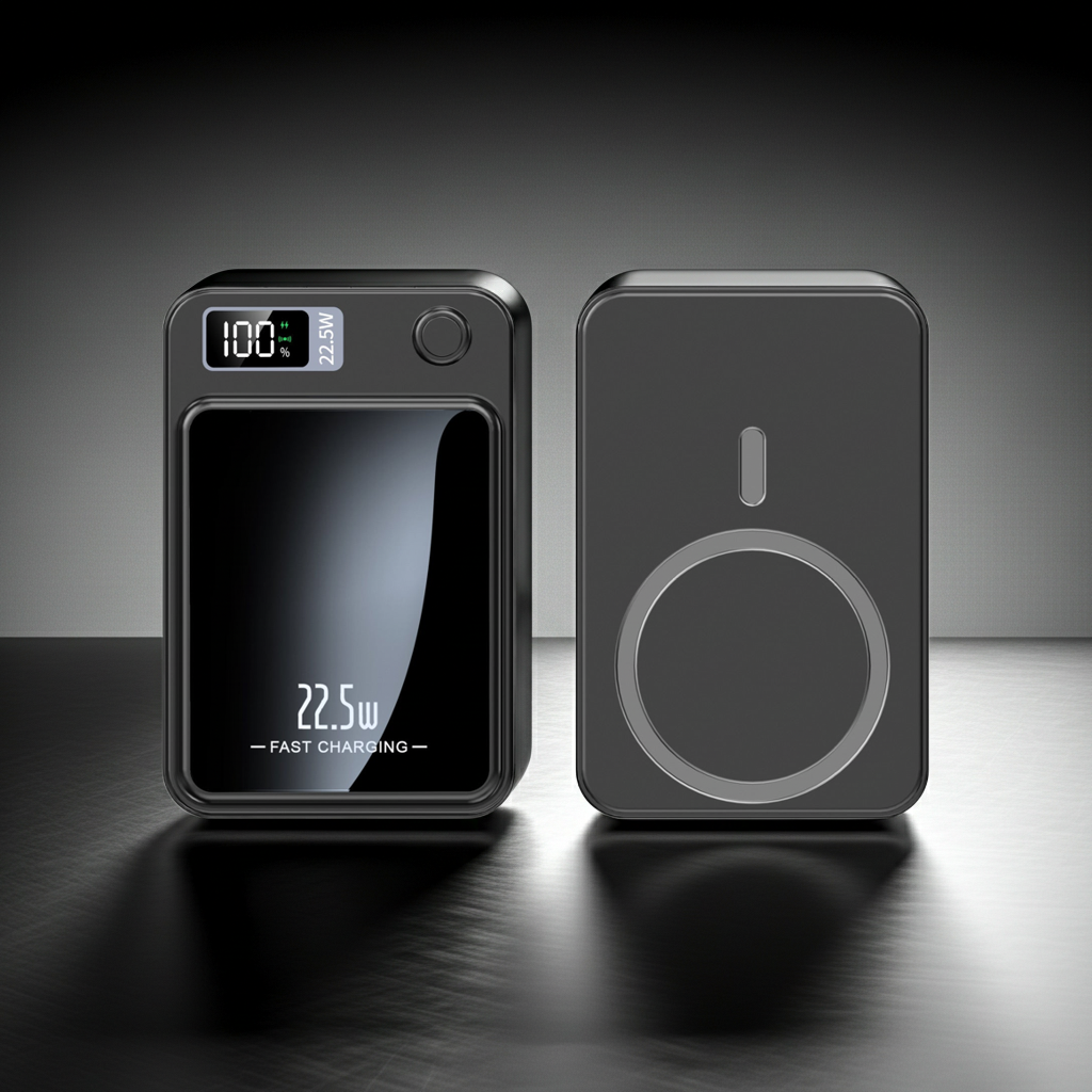 Magnetic Wireless Power Bank – Black - Walpex