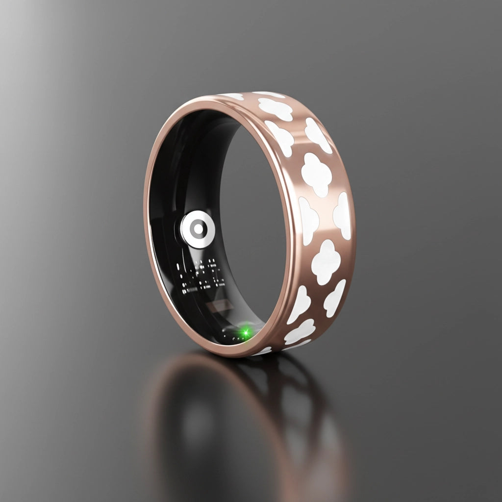 Smart Ring Health Tracker – White, Heart Rate, Sleep, HRV, IP68, 7-Day Battery